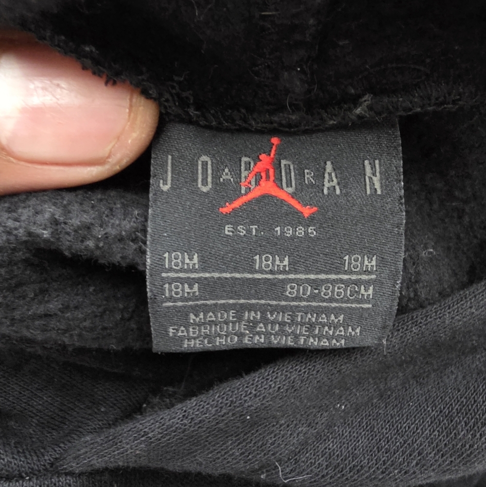 Jordan Black Red Jumpman Pullover Fleece Hoodie 18M - Picture 2 of 7